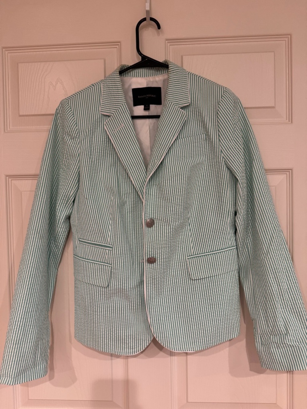 Banana Republic Green Pinstripe Blazer
